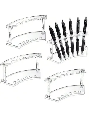 Acrylic Pen Holder, 6 Slots Holder For Eyebrow Pencils, Makeup Brushes & Storage, Ideal For Home And Shop Use