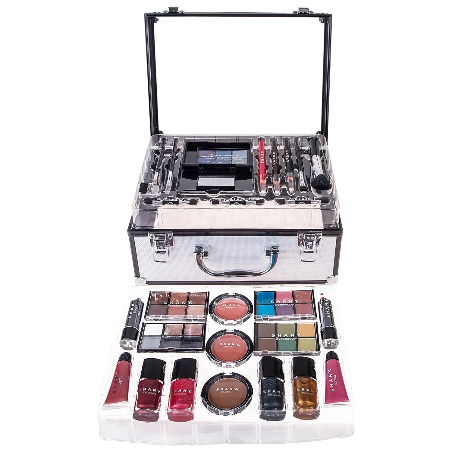 All-in-One Makeup Train Case with Safe Non-Toxic Makeup Set for Beginners and Professionals