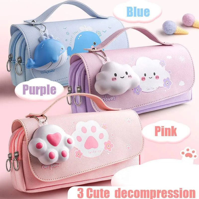 CalmEase Decompression Pencil Bag – Cute & Portable Stationery Case for Girls