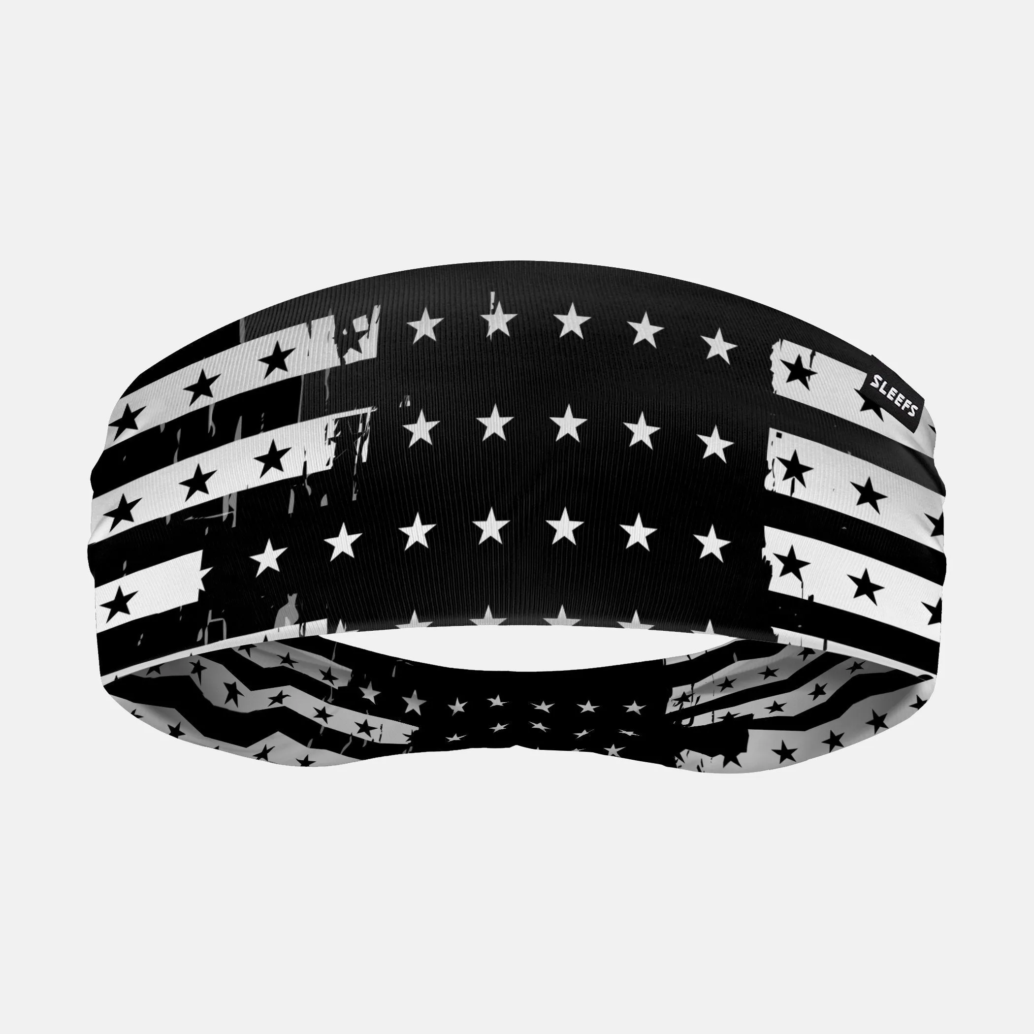 Disrupted Black and White USA Flag Double-Side Wide Headband