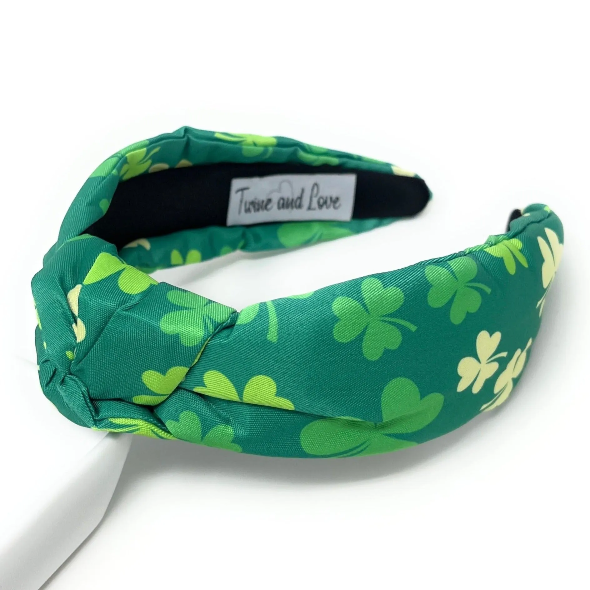 Green Four Leaf Clover Knot Headband