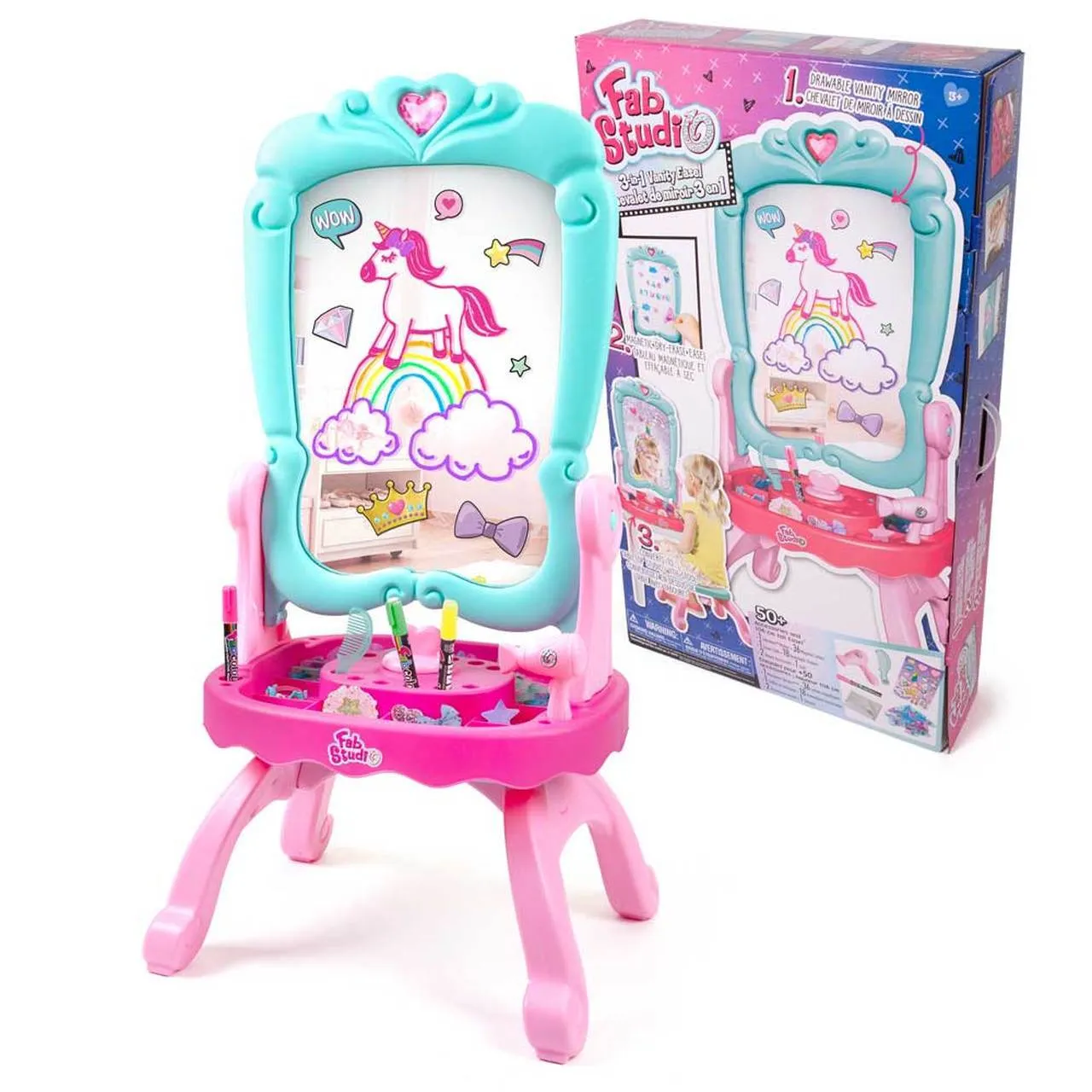 GROW N UP Vanity Set Fab Studio: FabStudio 3 in 1 Vanity Easel combines role play and creative play in one - 6041