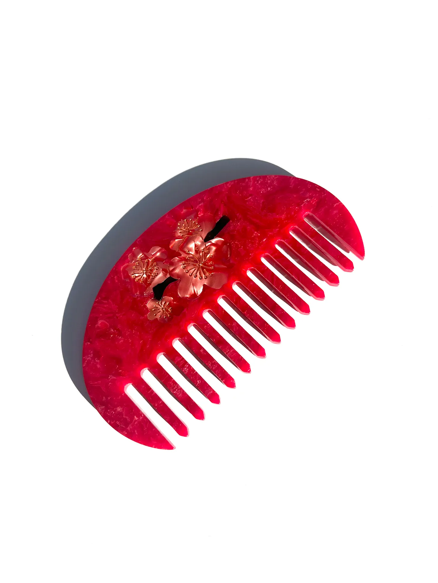 Hand-painted Plum Blossom Gua Sha Treatment Hair Comb | Eco-Friendly