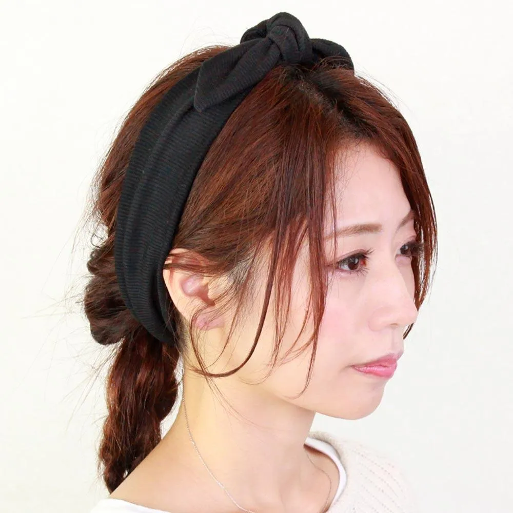 Knotted Bow Ribbed Headband