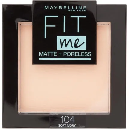 Matte and non-porous face powder Fit Me 104 Soft Ivory 8.2G, Maybelline New York