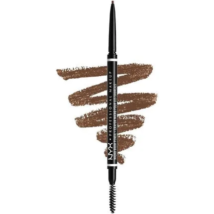 Micro eyebrow pencil, double-sided with mechanical eyebrow pencil and eyebrow brush.  Vegan formula.  Shade: chocolate 04 . Nyx Professional Makeup