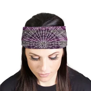 Milwaukee Leather | Bling Designed Wide Headbands-Headwraps for Women Biker bandana Classic Purple- MLA8007