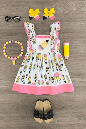 Pink & White Pencils Dress