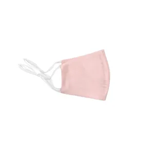 Reusable Silk 3D Face Covering Mask- Double Layer - Adjustable Ear Loops - Blush Pink - Standard Size