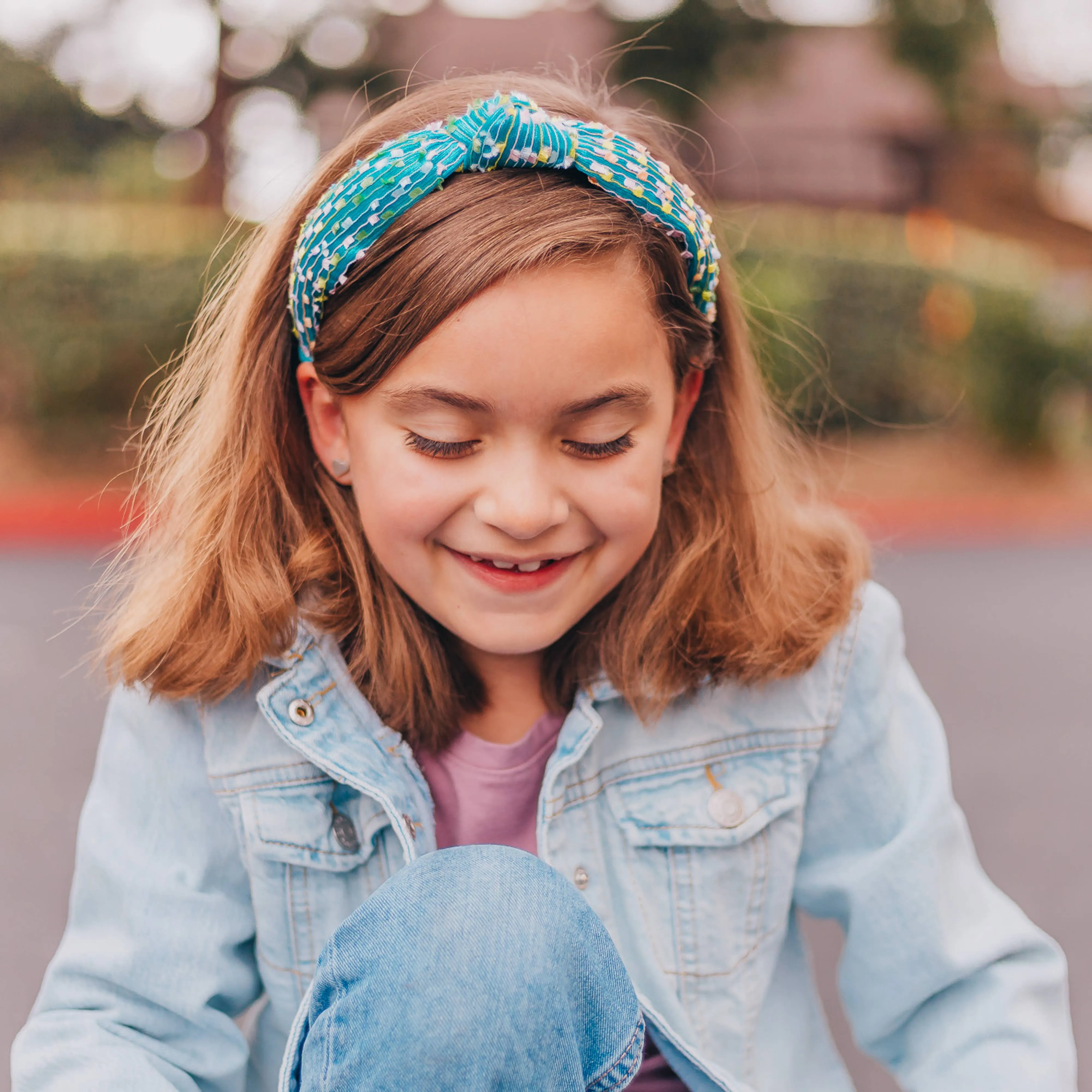 Sequin Knot Headband - Aqua Confetti