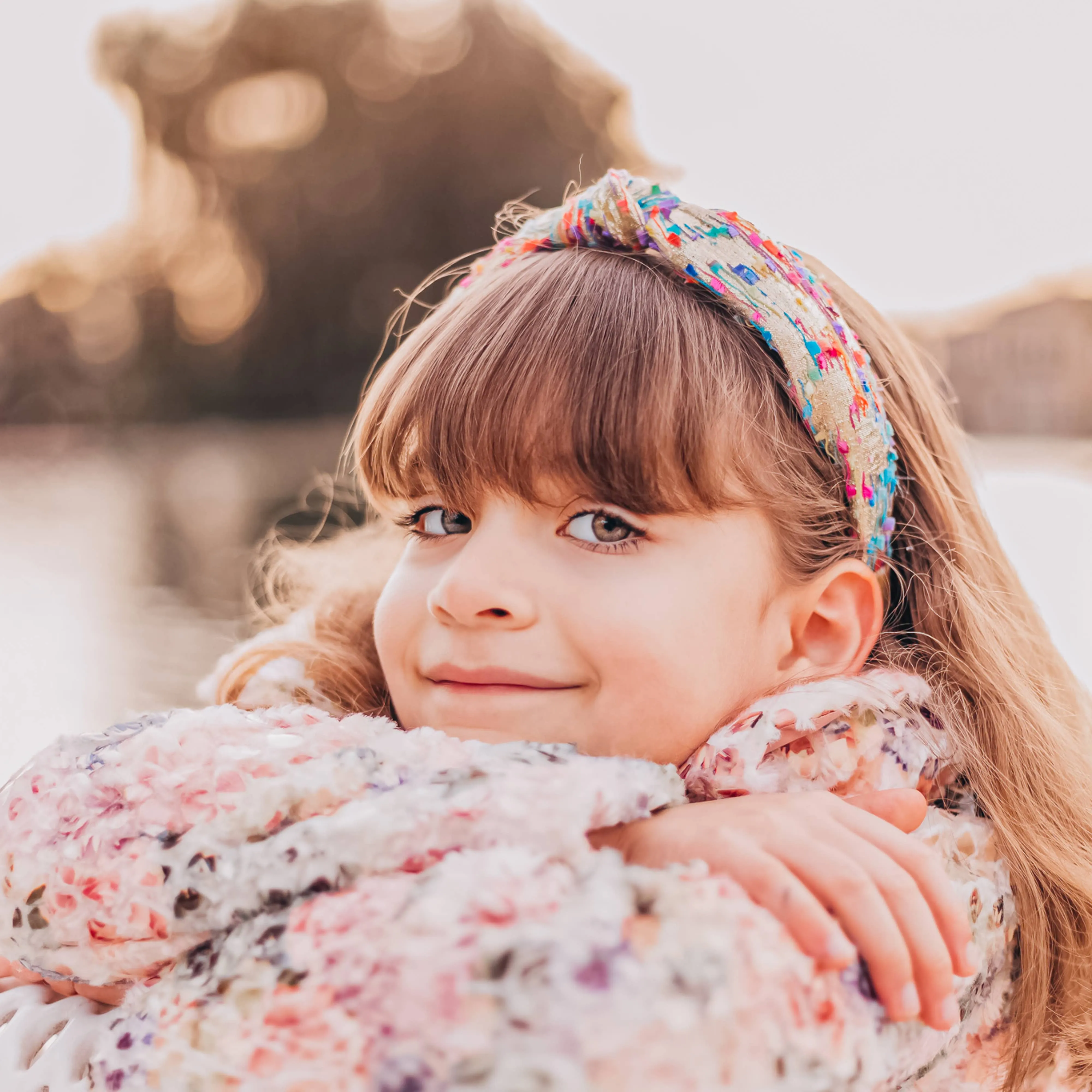 Sequin Knot Headband - Gold Confetti