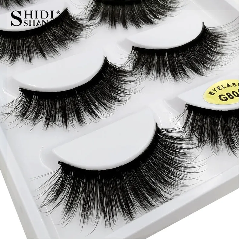 SHIDISHANGPIN 5 pairs mink eyelashes natural long 3d mink lashes hand made false eyelashes dramatic eyelashes makeup fake lashes