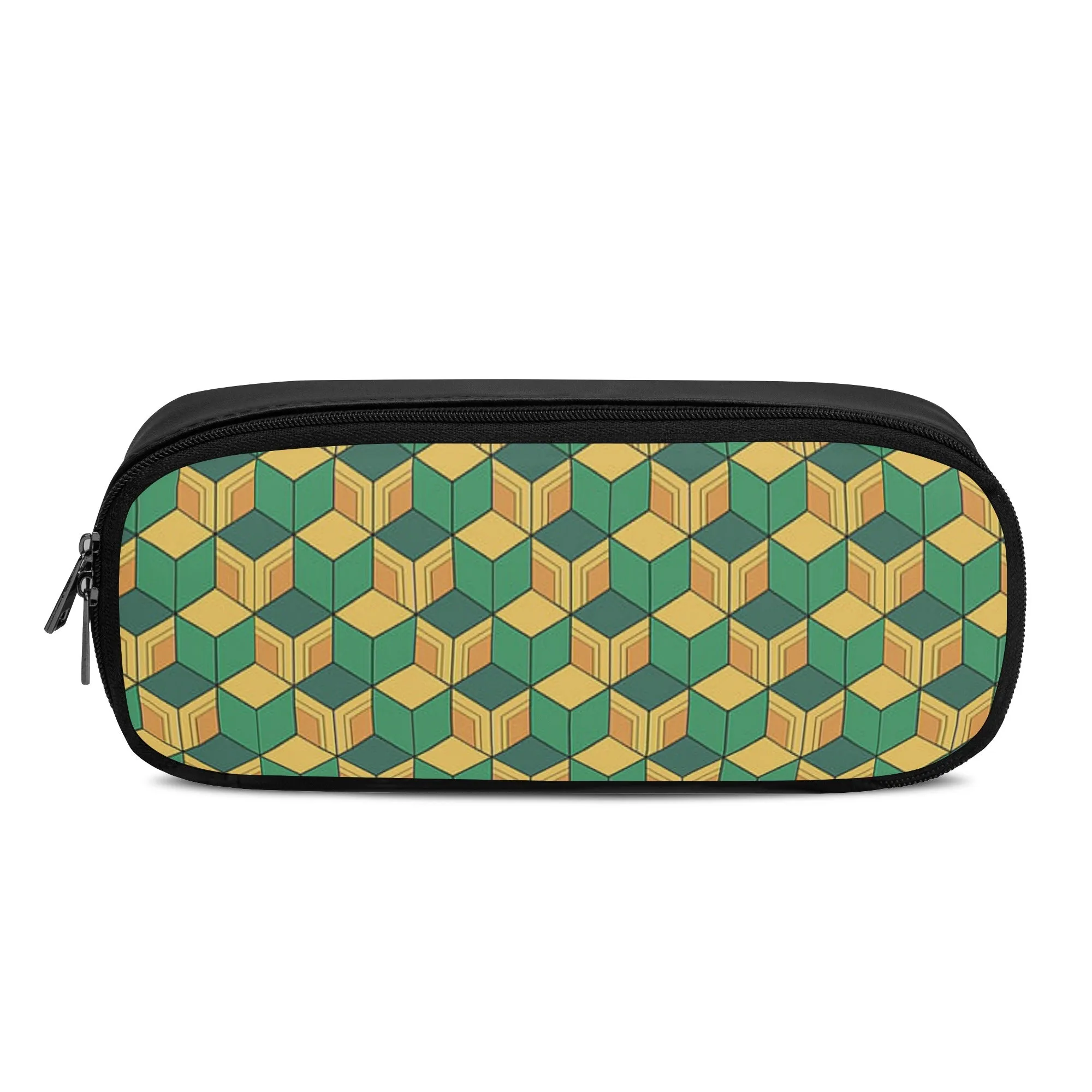 Stylish PU LEATHER Pencil Case for Tweens & Teens. Back to School Supplies. Anime inspired Green Yellow Pencil Case