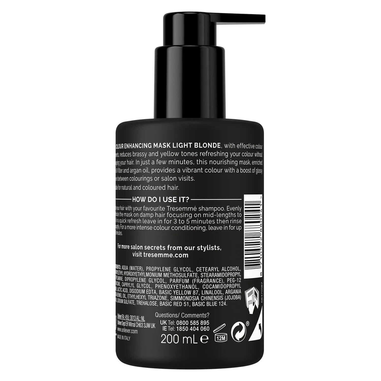 TRESemme Light Blonde Colour Enhancing Mask with Colour Pigment & Argan Oil 200ml