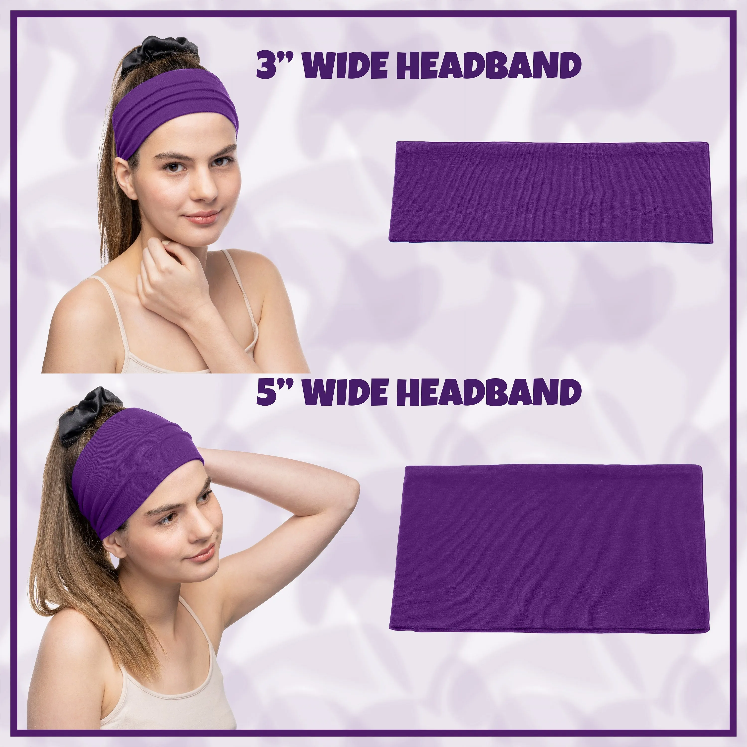 Women's Headbands Cotton Jersey 3" Wide Yoga Fitness Fashion Made in the USA Heather Charcoal