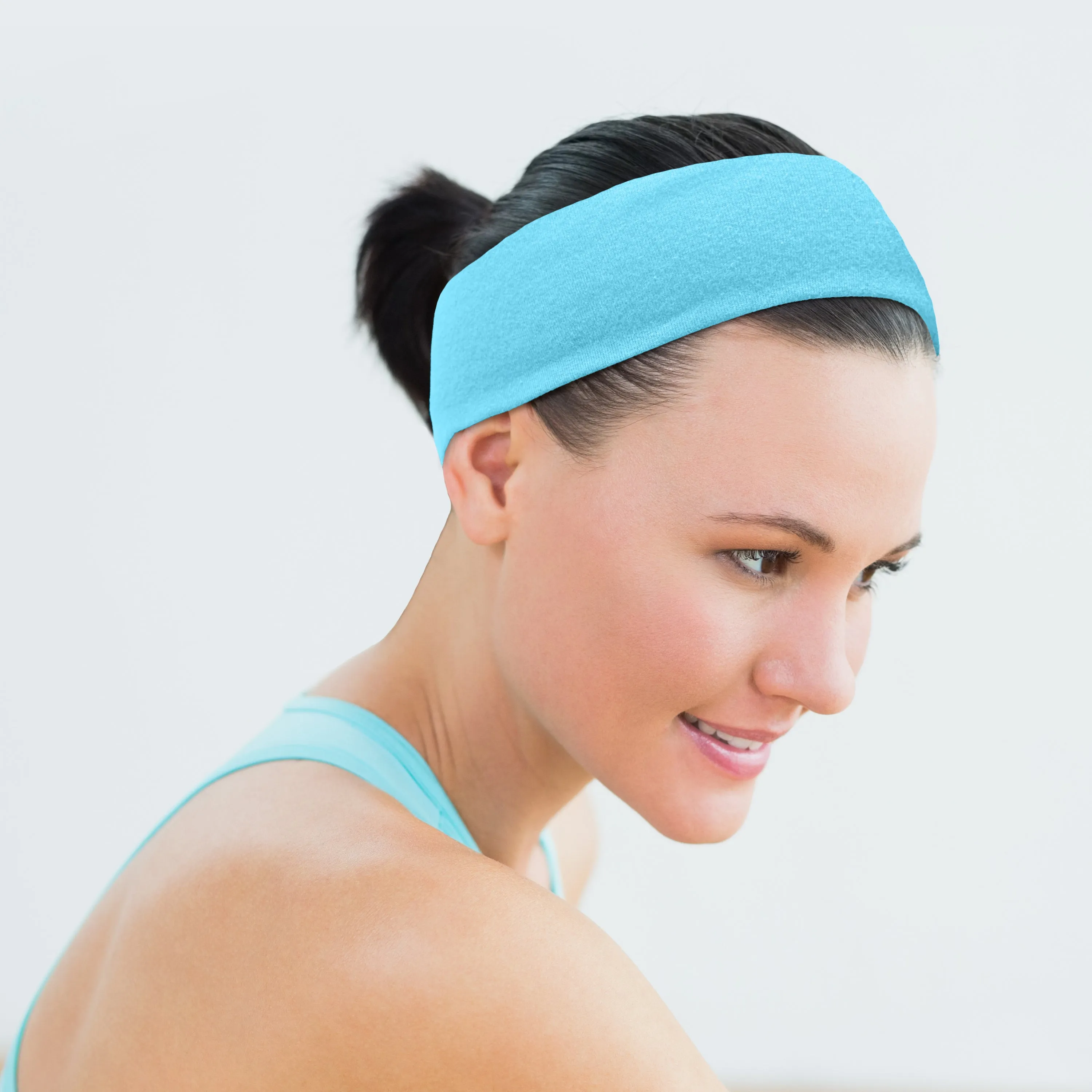 Women's Headbands Cotton Jersey 3" Wide Yoga Fitness Fashion Made in the USA Heather Charcoal