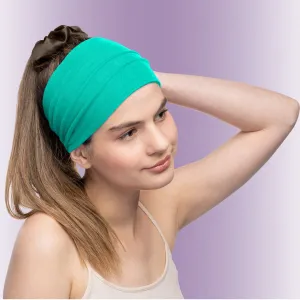 Women's Headbands Cotton Jersey 5" Wide Yoga Fitness Fashion Made in the USA Jade